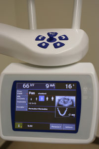 monitor screen of a Panoramic x-ray system